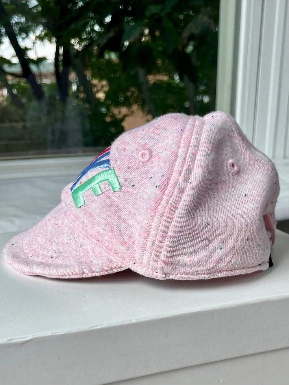 Nike Baby French Terry Knit Cotton Cap in “Speckled Pink Foam”